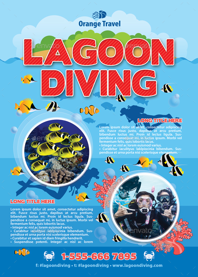 scuba diving lagoon flyer template 135 by 21min graphicriver diving flyers