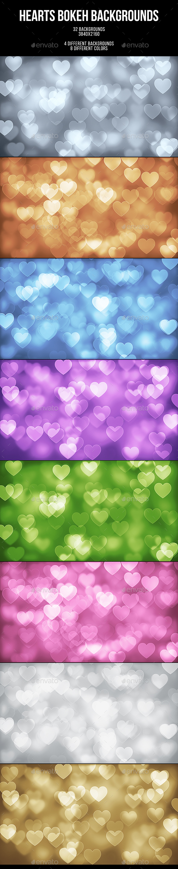 Hearts Bokeh Backgrounds - Abstract Backgrounds
