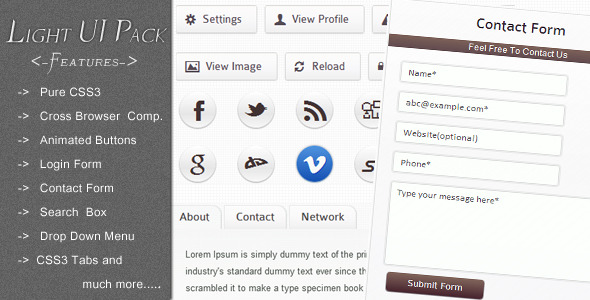 Light UI Pack - CodeCanyon 1872305