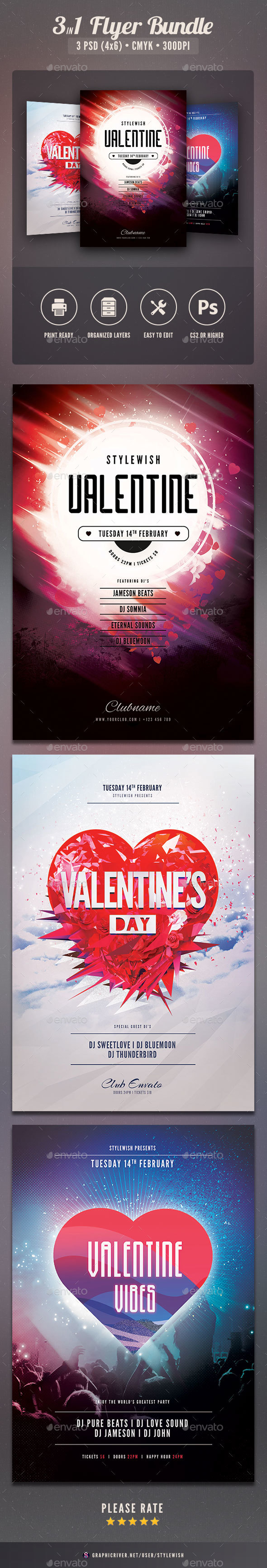 Valentine Flyer Bundle Vol.04 - Clubs & Parties Events