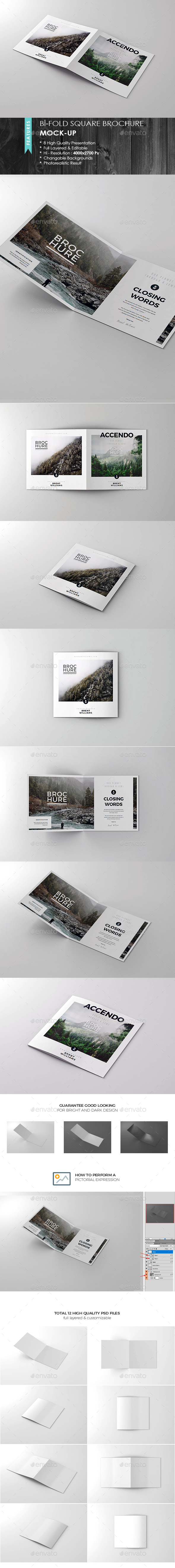 Bi-Fold Square Brochure Mock-up - Brochures Print