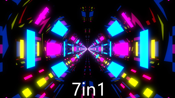 Neon Light Tunnel VJ Pack