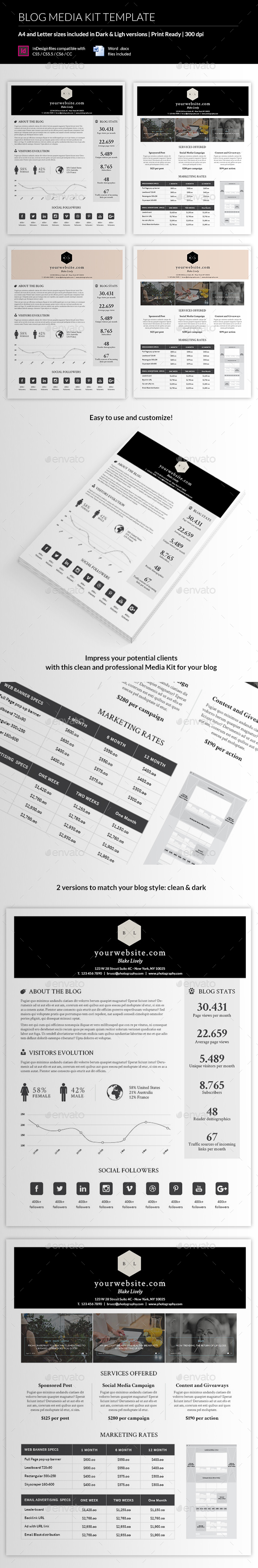 Blog Media Kit Template - Proposals & Invoices Stationery