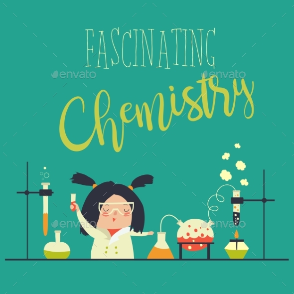 Girl Working in the Chemistry Laboratory - Health/Medicine Conceptual