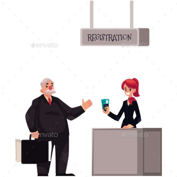 Line to Airport Check-in Passenger and Baggage - Travel Conceptual