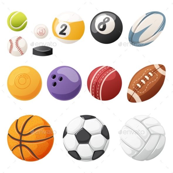 Set of Balls Isolated Vector. - Backgrounds Decorative