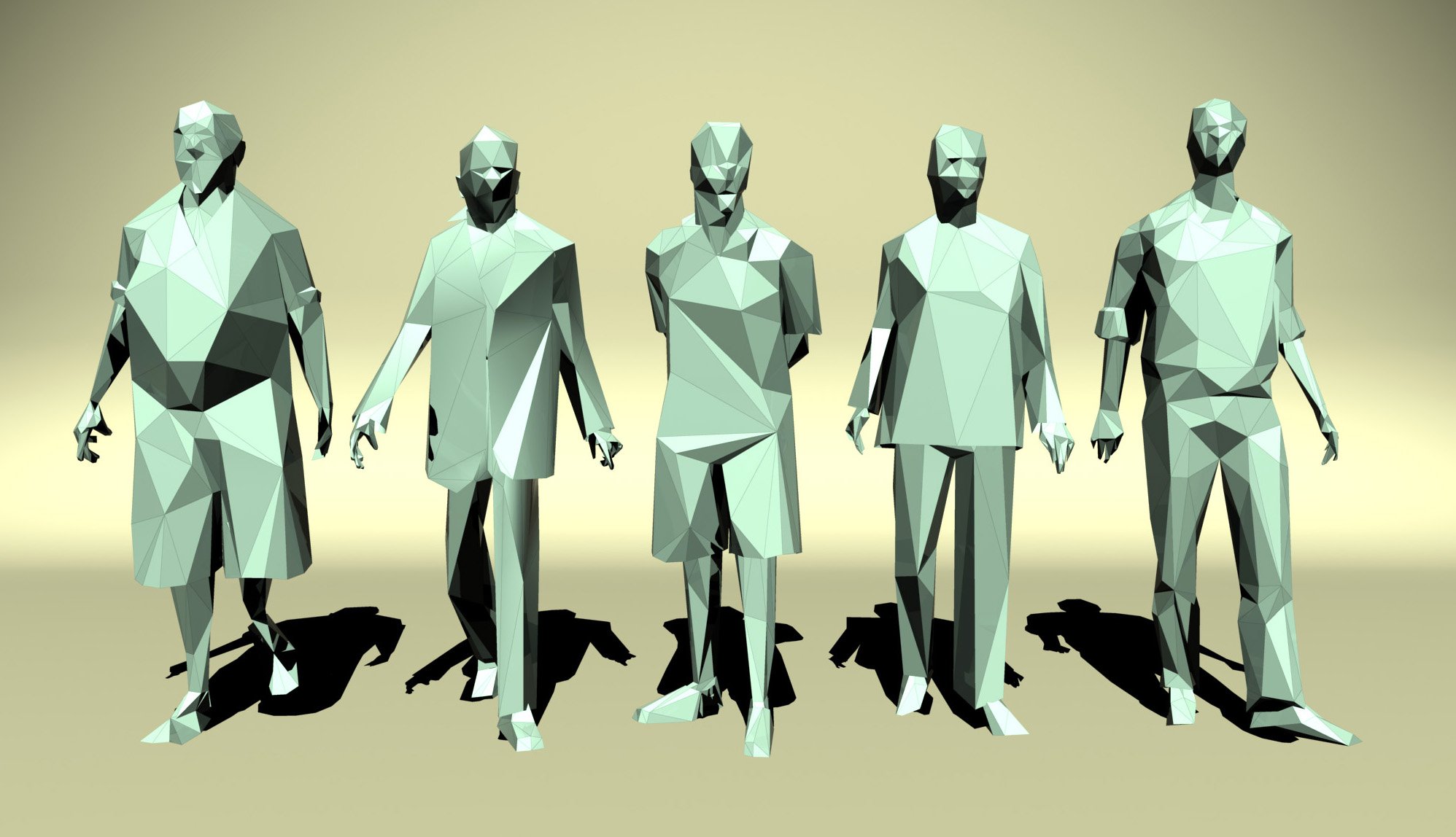 net 3d sketchup model NOBRANDSTUDIO  3DOcean Low People Poly by