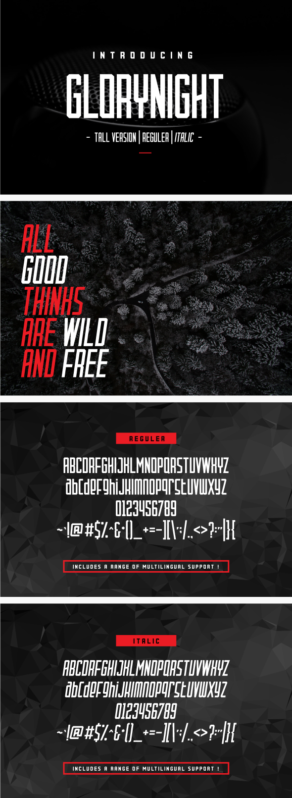 Glorynight Tall Ver - Condensed Sans-Serif
