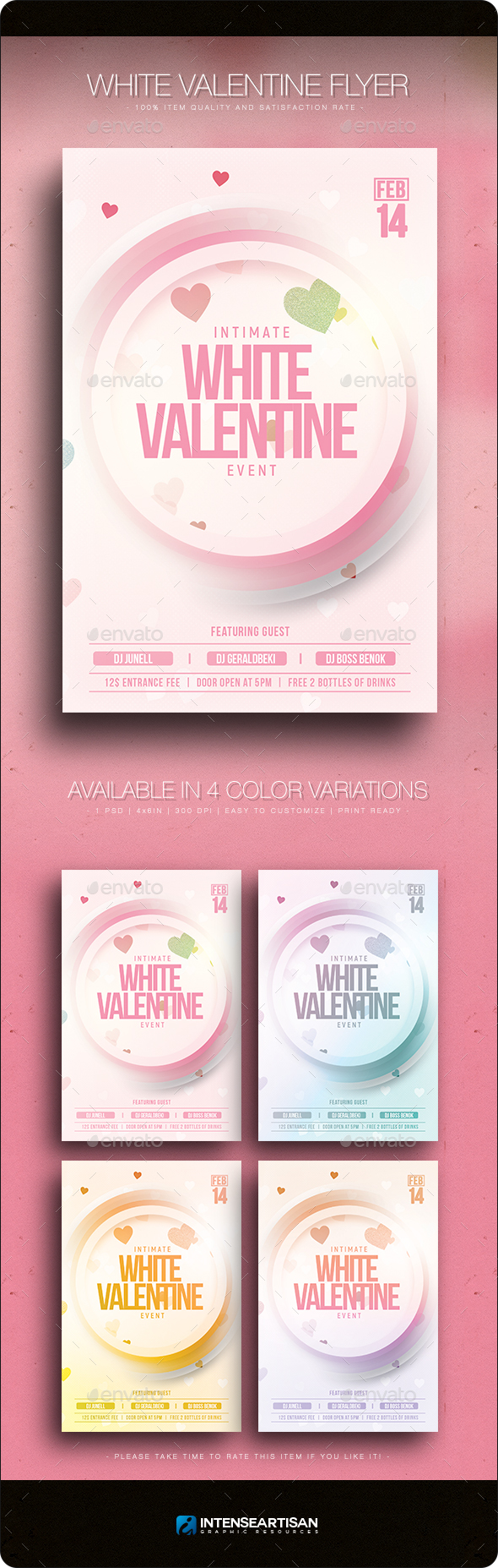 White Valentine - Flyer Template - Clubs & Parties Events