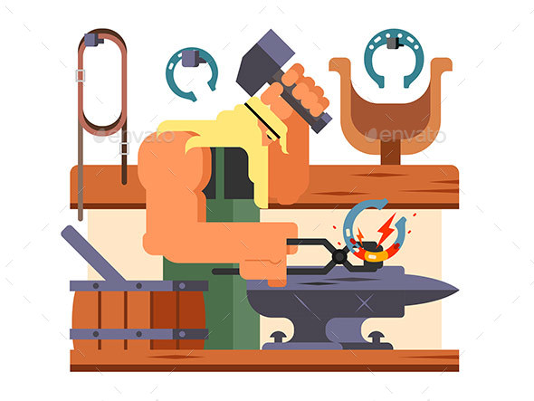 Blacksmith Character Cartoon - People Characters