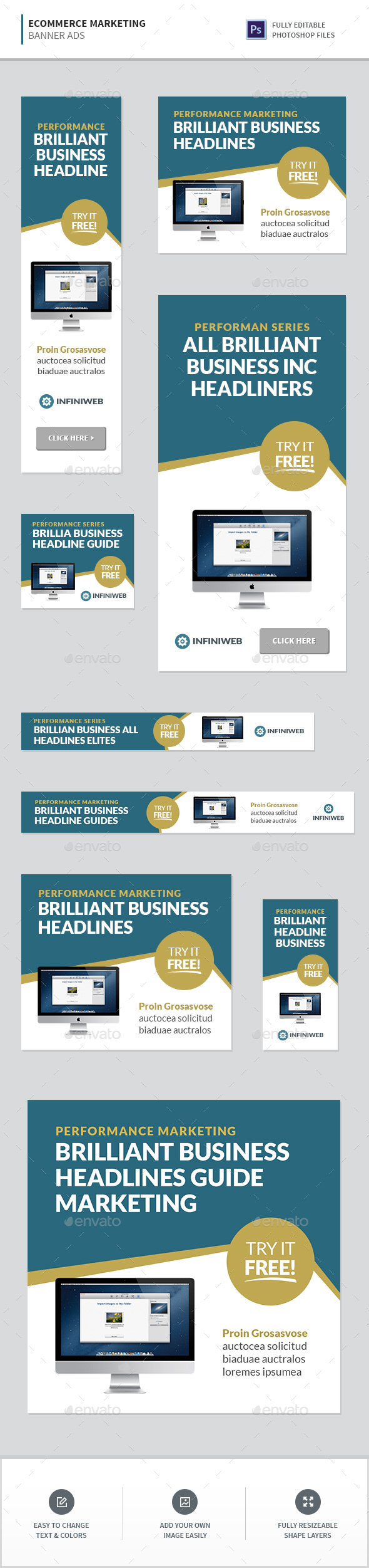 eCommerce Marketing Banners - Banners & Ads Web Elements