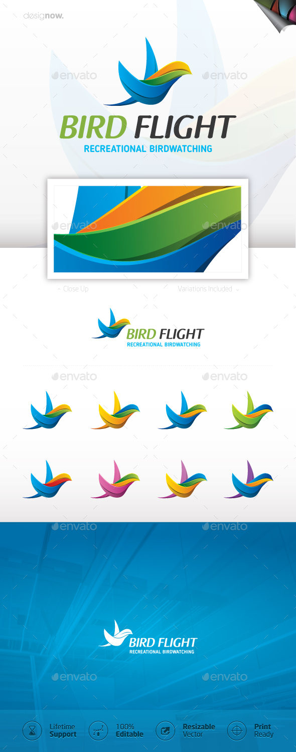 Bird Flight Logo - Animals Logo Templates
