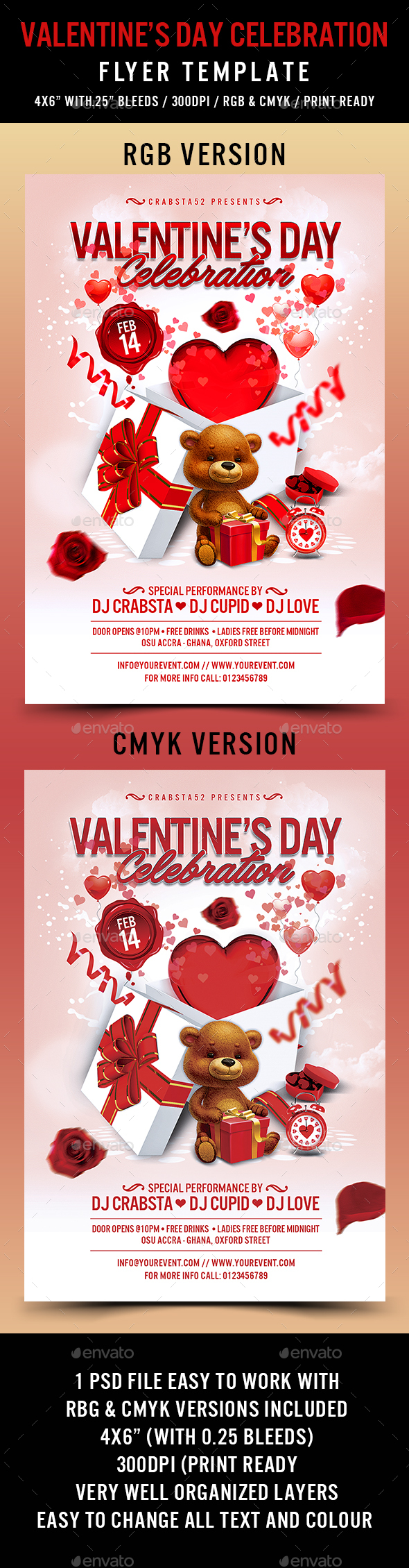 Valentine's Day Celebration Flyer Template - Events Flyers