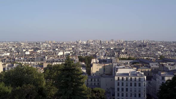 Panoramic City View of Paris Paris on a Sunny Evening