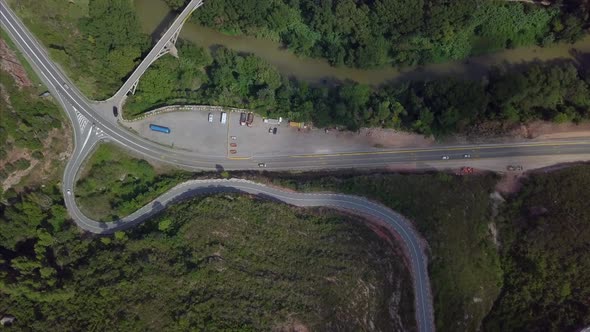 Aerial View Of Winding Road alt