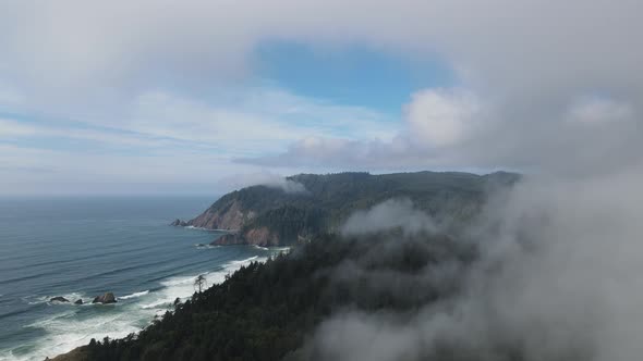 Clouds over the forest beach