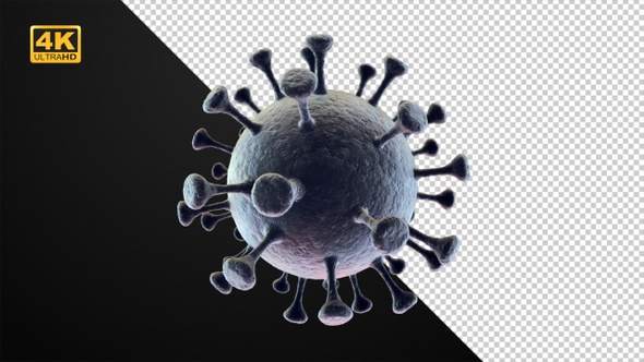 Covid-19 Corona Delta Lambda Plus Variant with Alpha Channel - 4K alt