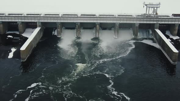 Hydroelectric Dam with Flowing Water Through Gate, Stock Footage ...