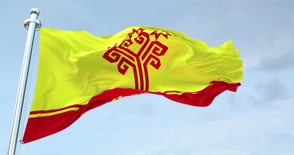 Chuvashia Flag Waving Loop  4 K alt