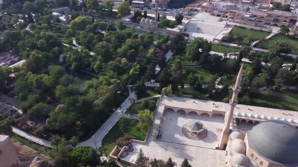 Sanliurfa Great Mosque Aerial view. Overview of Sanliurfa City - - Turkey alt