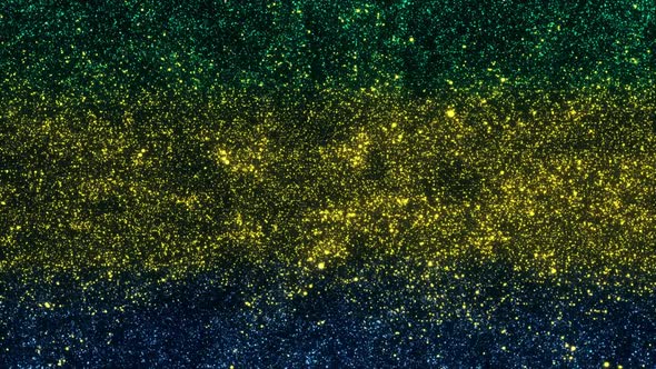 Gabon Flag With Abstract Particles