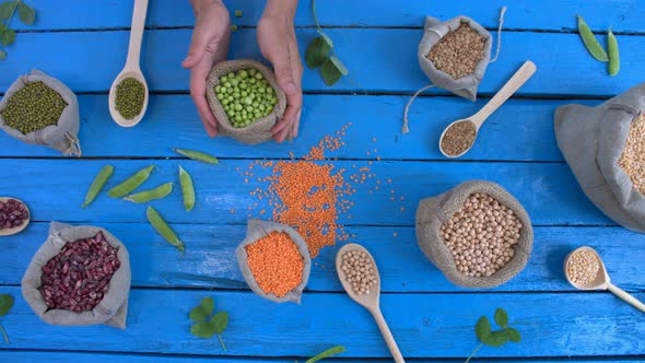 Legumes on Wooden Ecological Background alt
