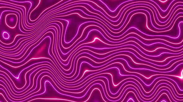 pink color neon line wave background animation. Vd 2090