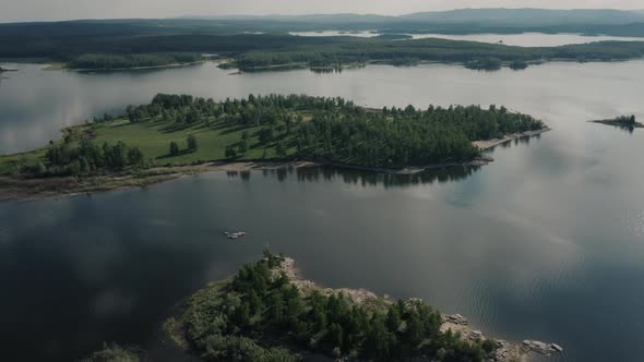 Aerial View of Isles in The Water Reservoir