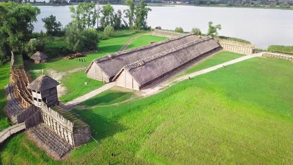 Archaeological site in Biskupin. The discovery of the settlement was one of the most important event alt