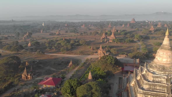 Aerial view of Old Bagan temple site. alt