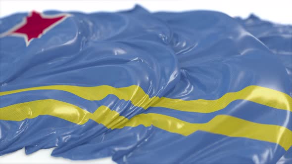 Aruba Flag On A White Floor  alt