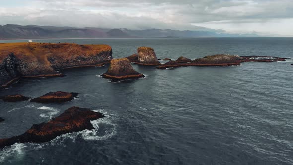 Gatklettur Famous Arch in Snaefellsnes Peninsula During Sunset Iceland