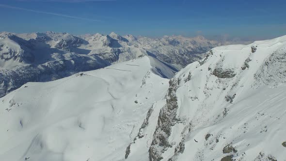 Flying Over Winter Mountain Landscape alt