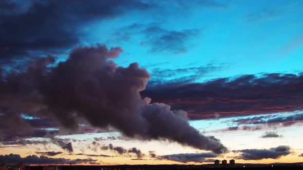 Time lapse of beautiful sky at sunset