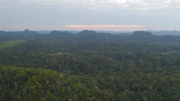 Aerial view of national park green field mountains in Thung Yai Naresuan Wildlife Sanctuary alt