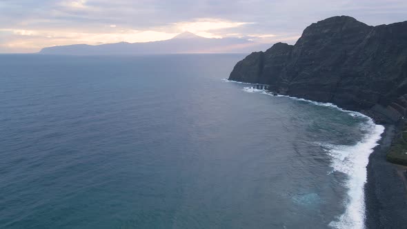 Aerial View of Cliffs in Hermigua La Gomera Canary Islands alt