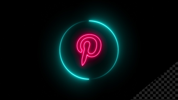 Colorful Neon Pinterest Icon alt