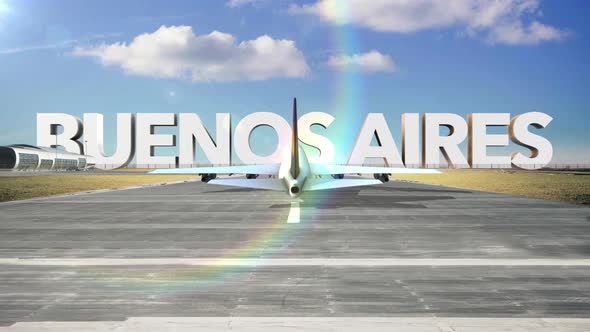 Commercial Airplane Landing Capitals And Cities Buenos Aires