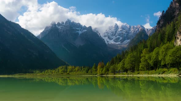 Time Lapse of Lake Landro, Dolomites , Italy alt