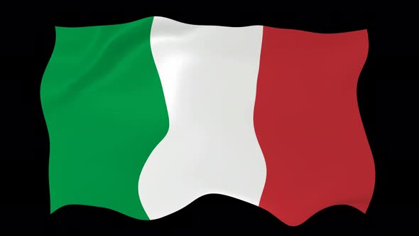 Italy Flag Wave Motion Black Background alt