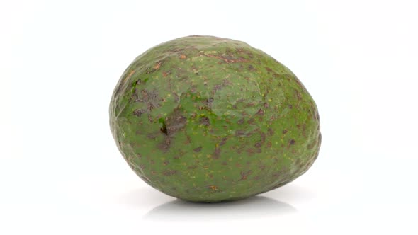 Avocado rotation isolated on white background, Close up