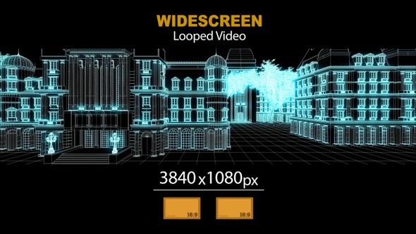 Widescreen Wireframe Classic Buildings City O1