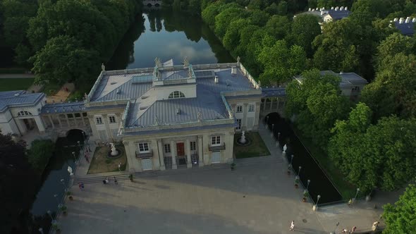Aerial view of people visiting Palace on the Water  alt