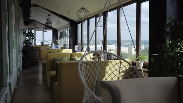 Beautiful View From the Restaurant Window From the Height of the City alt