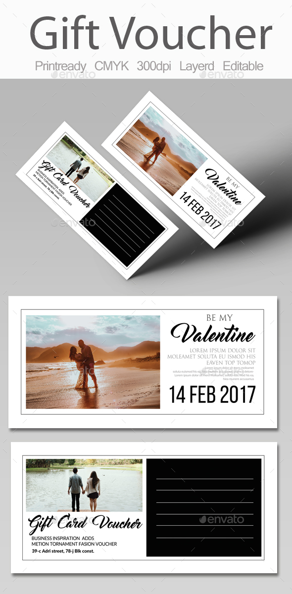 Valentines Day Gift Voucher - Cards & Invites Print Templates