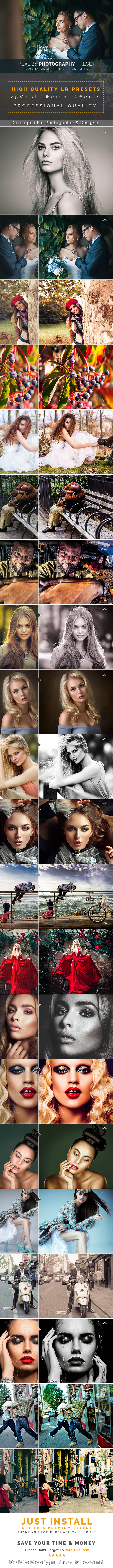 Real 25 Photography Preset - Lightroom Presets Add-ons