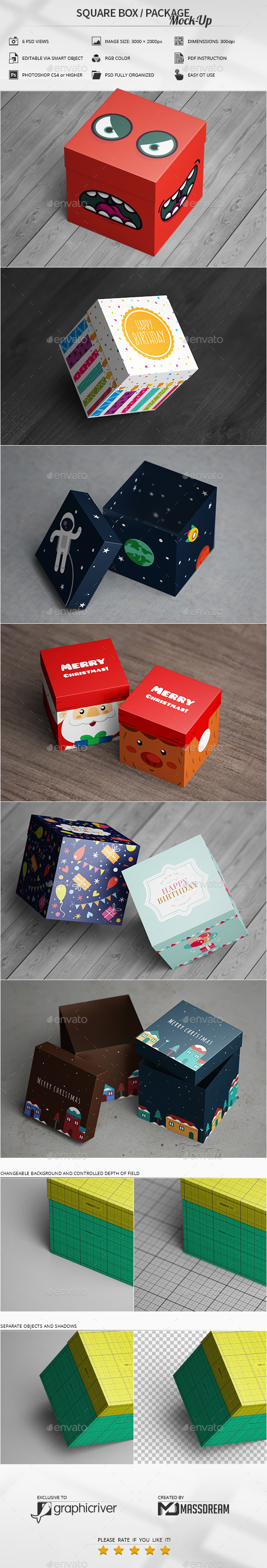 Square Box / Package Mock-Up