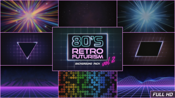 80s Retro Futurism Background Pack vol.2