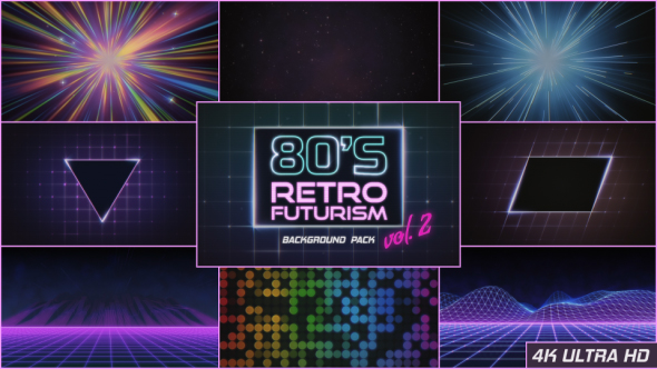 80s Retro Futurism Background Pack vol.2 4K