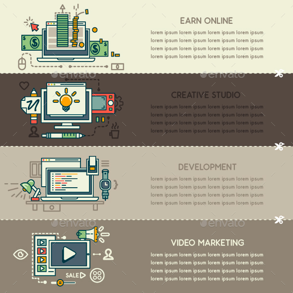 Set Fifteen of Internet Technology Banners - Computers Technology